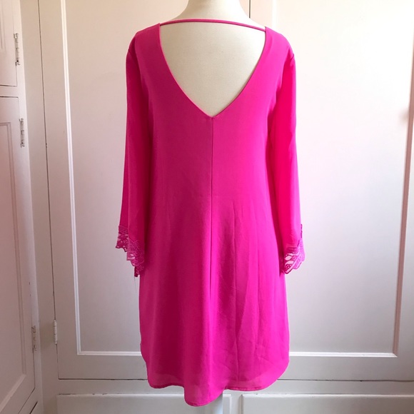 ASTR Bright Pink Lace Shift Dress Small New - Picture 2 of 12